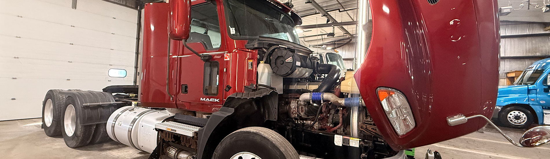 Red Semi Truck Repair